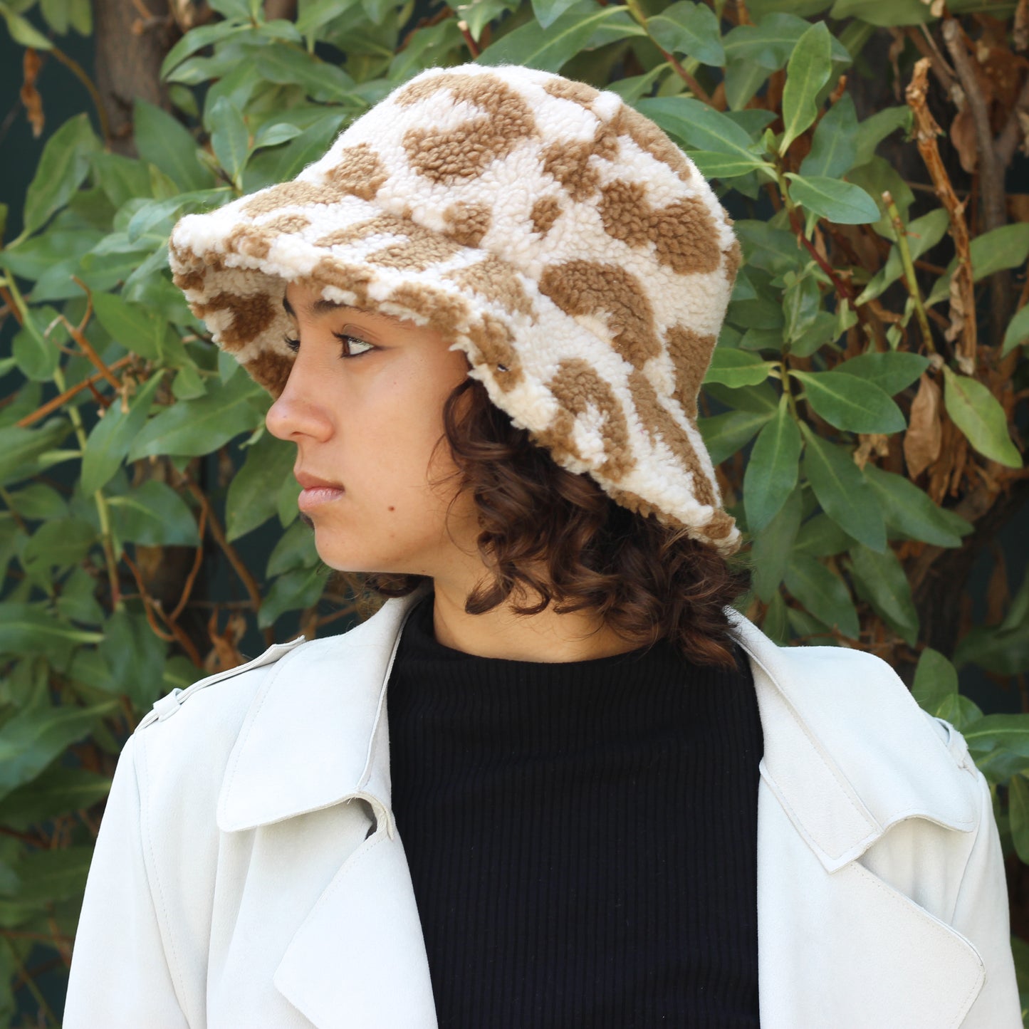 Bucket Hat café y beige