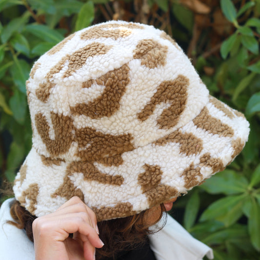 Bucket Hat café y beige